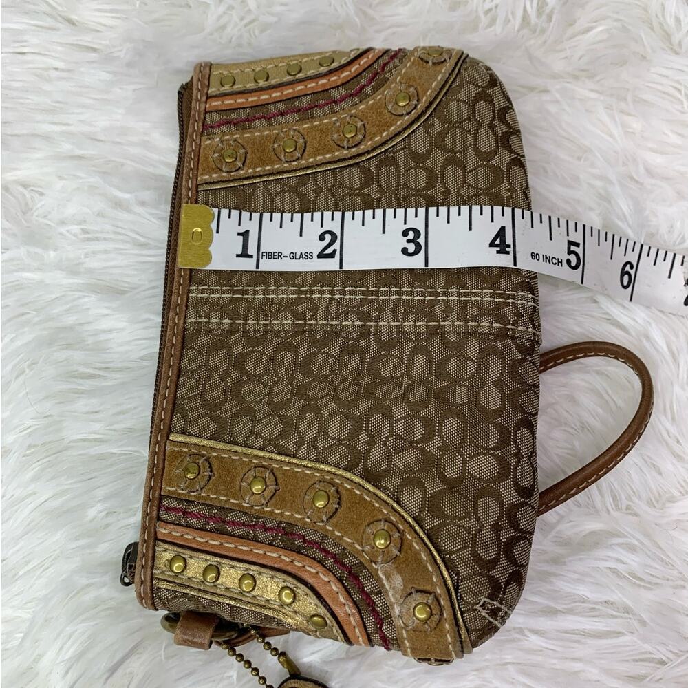 COACH Brown Signature Canvas Wristlet - Picture 10 of 10